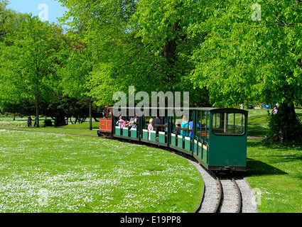 Buxton pavilion gardens miniature train Debyshire England UK Stock Photo