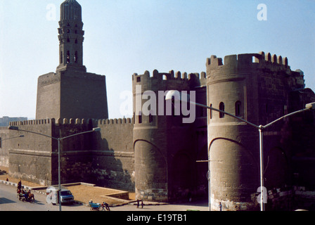 Cairo Egypt Gate & Fortified Wall Citadel Behind Stock Photo