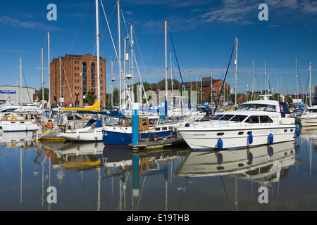 Hull Marina in the city of Hull (Kingston-upon-Hull) in the East Riding of Yorkshire, England, UK. Stock Photo