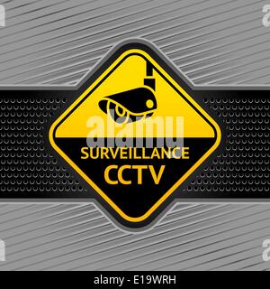 Cctv symbol under construction, camera surveillance sign Stock Vector