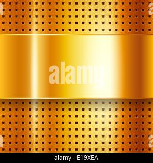 Scratched, on gold chrome background, vector illustration eps10 Stock Vector