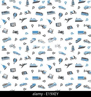 Seamless background, transport icons, wallpaper. 10eps Stock Vector