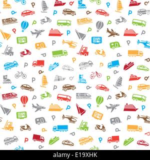 Seamless transports pattern, wallpaper Stock Vector