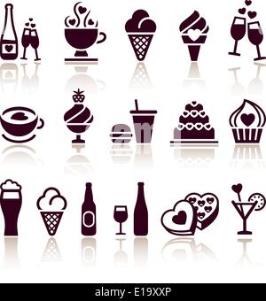 Set food icons, vector illustration Stock Vector