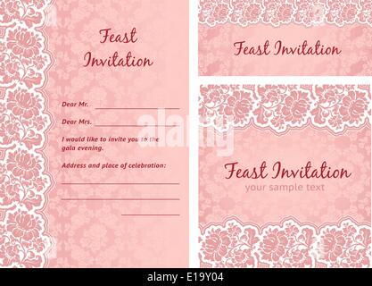 Set of ornate flowers vector frames, design element Stock Vector