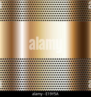 Golden background perforated sheet, vector background, 10eps Stock Vector