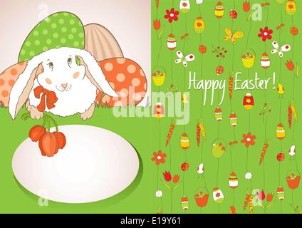 Postcard greetings for Easter. Vector design element Stock Vector