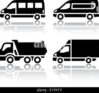 Set of transport icons - freight transport, vector illustration isolated on a white background Stock Vector