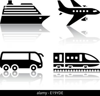 Set of transport icons - tourist transport Stock Vector