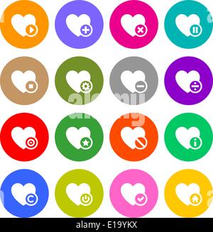 Icons set - hearts, vector illustration Stock Vector