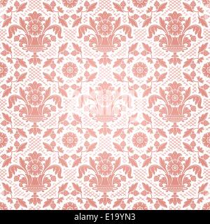 Lace background, pink ornamental flowers Stock Vector