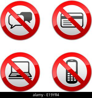 Set prohibited signs - communication Stock Vector