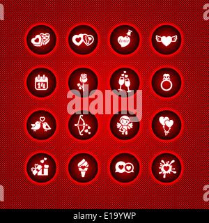 Set valentine's day icons, vector signs, 10eps Stock Vector