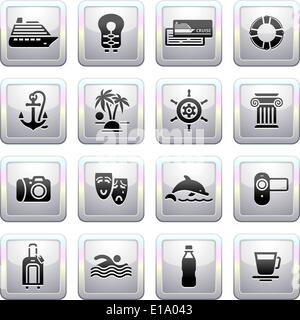 Signs. Recreation, Vacation & Travel. Fourth set icons Stock Vector