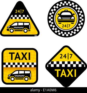 Taxi - set four labels Stock Vector