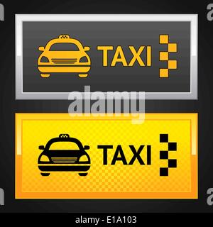 Taxi cab set label Stock Vector