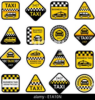 Taxi set labels, vector illustration 10eps Stock Vector