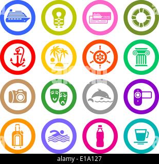 Recreation icons set, vector illustration Stock Vector