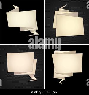 Origami set, folded paper, speech bubble Stock Vector