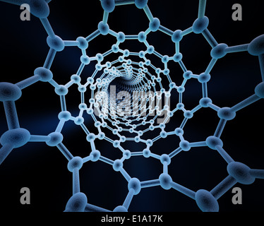 Carbon nanotube structure - nano technology illustration Stock Photo