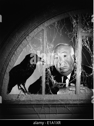 The birds - : Alfred Hitchcock Portrait with a Hook Stock Photo