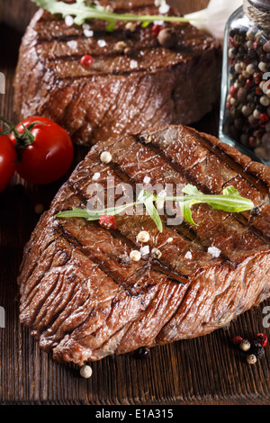 Two juicy thick portions of delicious roasted Stock Photo