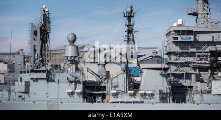 German aircraft carrier in Reykjavik Harbor, Reykjavik, Iceland Stock Photo