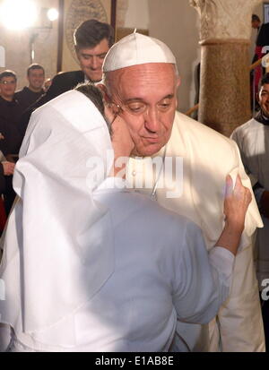 Jerusalem, Israel. 26th May, 2014. Pope Francis during the visit in Israel. © Haim Zach/NurPhoto/ZUMAPRESS.com/Alamy Live News Stock Photo