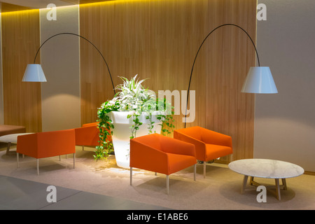 Sydney Australia,office building,lobby,furniture,seats,chairs,table,lamp,AU140312009 Stock Photo