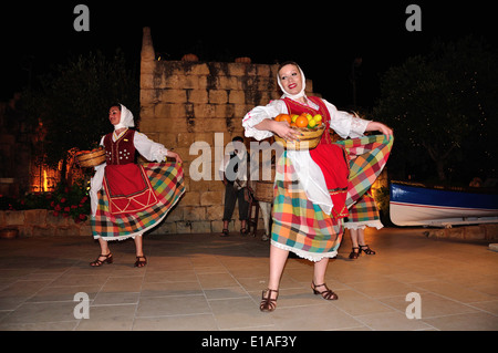 Maltese Folklore Dinner Show, The Limestone Heritage Park and Gardens, Siggiewi, Western District, Republic of Malta Stock Photo