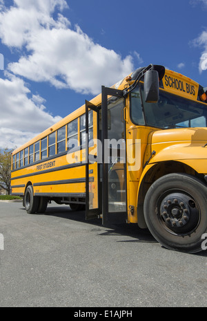 School Bus Detail With Open Door Stock Photo