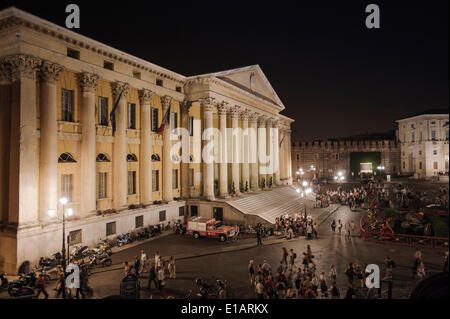 The Piazza Bra square at night, Verona, Veneto, Italy Stock Photo