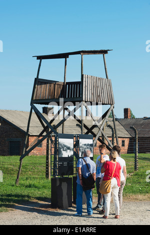 Europe, Poland, Silesia, Oswiecim, tourist at Auschwitz-Birkenau, German Nazi Concentration Camp and Extermination Camp, Unesco Stock Photo
