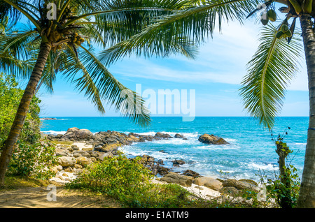 Tropical beach in Sri Lanka Stock Photo