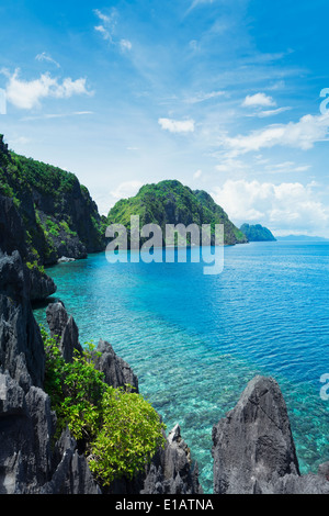 Tapiutan Strait in El Nido,  Palawan - Philippines. Stock Photo
