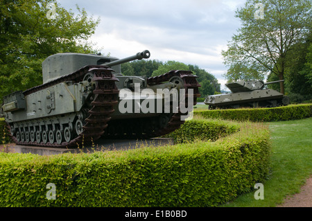 Tanks outside Bayeux Museum of the Battle of Normandy Stock Photo