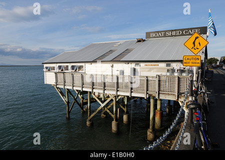 Boat Shed Cafe, Nelson, Nelson region, South Island, New Zealand, South Pacific Stock Photo