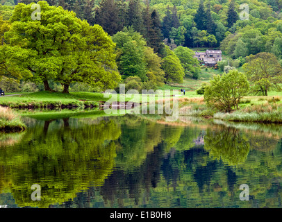 Elterwater and the River Brathay in the Lake District, Cumbria, UK Stock Photo