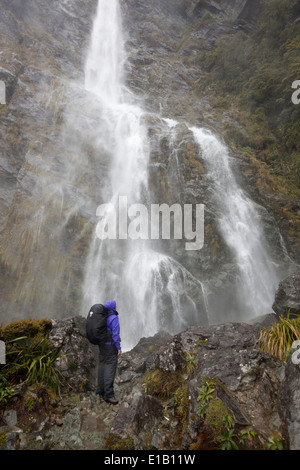 Earland Falls, Routeburn Track, Fiordland National Park, South Island, New Zealand, South Pacific Stock Photo