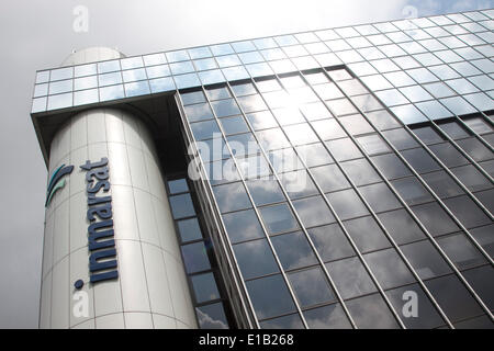 London UK. May 29th 2014. A view of the the London  Headquarters of Inmarsat the British global satellite company which released the raw data  and managed to work out which direction the missing Malaysia Airlines MH370 flight. According to the Inmarsat analysis of flight MH370's path placed its last position in remote waters off Australia's west coast. MH 370 has not been located since it disappeared on a routine flight from Kuala Lumpur to Beijing on March 8th 2014. Credit:  amer ghazzal/Alamy Live News Stock Photo