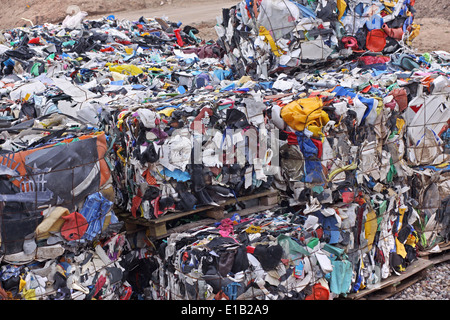 Stacked plastic garbage at the recycling center Stock Photo - Alamy