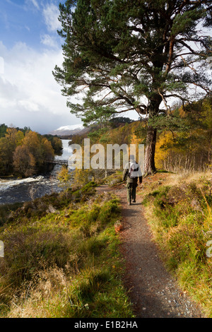 Walking in Glen Affric, Highland Scotland Stock Photo
