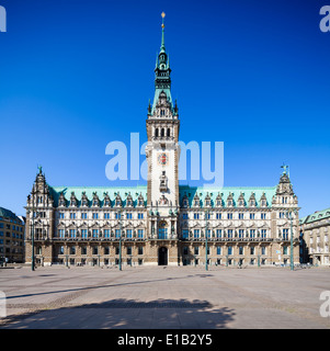 Front view of the famous town hall in Hamburg, Germany Stock Photo