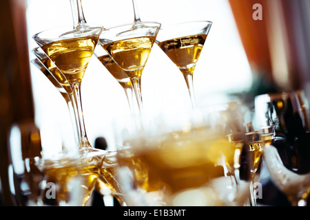 Champagne glasses. Concept picture. Selective focus. Stock Photo