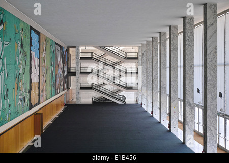 Rome. Italy. EUR. Palazzo dei Congressi. Architect Adalberto Libera 1938 - 1954. Italian Futurist murals by Gino Severini 1953. Stock Photo