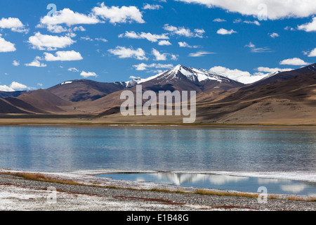 Landscape in the region of salt lake Tso Kar, Rupshu, Changtang, Ladakh, Jammu and Kashmir, India Stock Photo