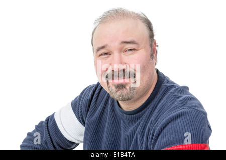 Close-up portrait of a friendly balding mature man wearing a goatee Stock Photo