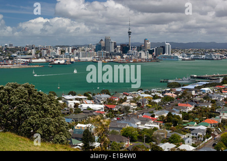 View to Auckland from Mount Victoria in Devonport Stock Photo