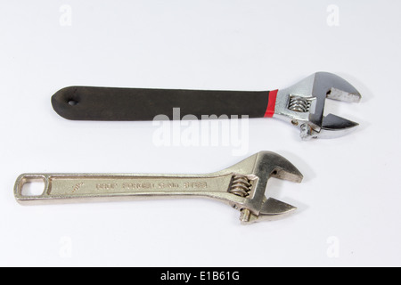 adjustable wrench isolated on white Stock Photo