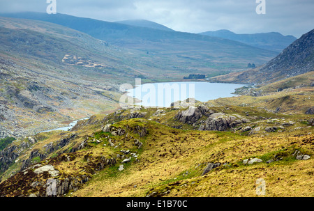 Llyn Ogwen lake Snowdonia National Park Gwynedd North Wales UK, Late Spring. Stock Photo
